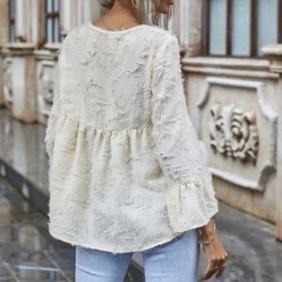 🛍V-Neck High/Low Babydoll Top - Picture 4 of 6